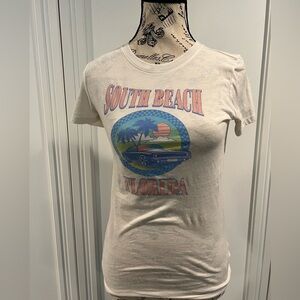 Aeropostale White South Beach Graphic Tee